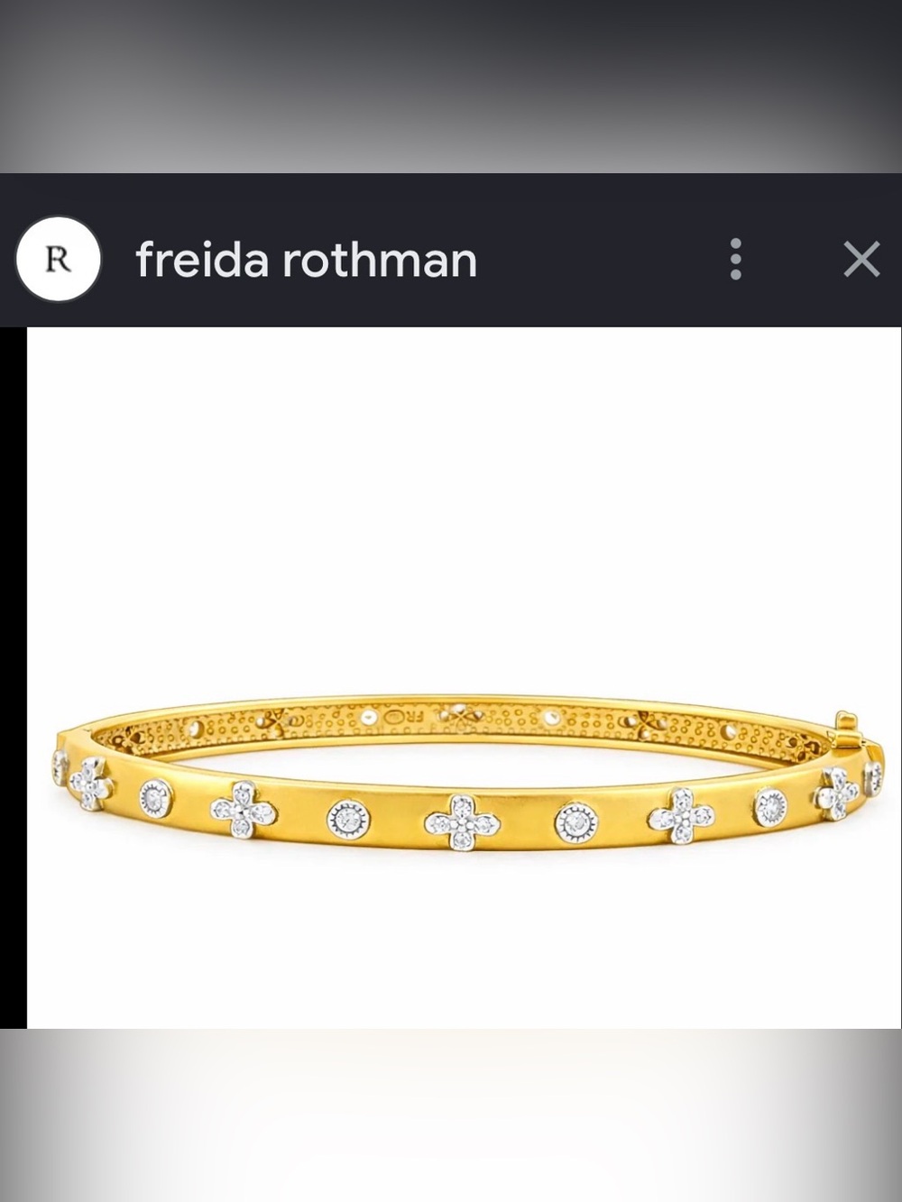 Freida ROTHMAN Clover Hinged Bangle Bracelet.